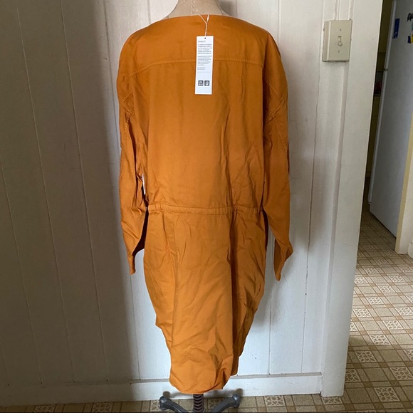 UNIQLO U sz L Denim Drawstring Dress new - Picture 4 of 8